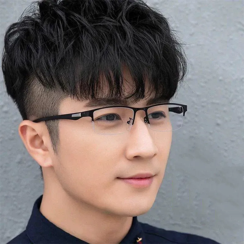 2024 Neue Unisex-Business-Myopie-Brille für Männer, Metallrahmen-Brille, Anti-Blaulicht-Myopie-Brille, -1,0 -2,5 -3,0