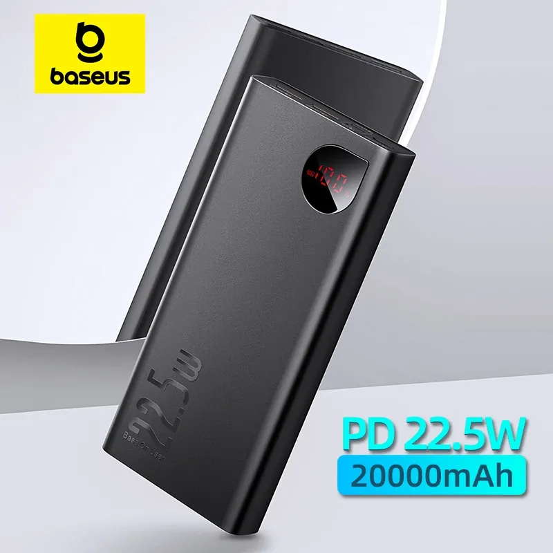 Baseus 22,5 W Power Bank 20000 mAh 10000 mAh Tragbare Schnelllade-Powerbank Typ C USB-C PD Qucik Charge Externes Ladegerät