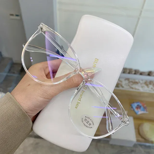Transparente Computer Brille Rahmen Frauen Männer Anti Blau Licht Runde Brillen Blockieren Gläser Optische Spektakel Brillen