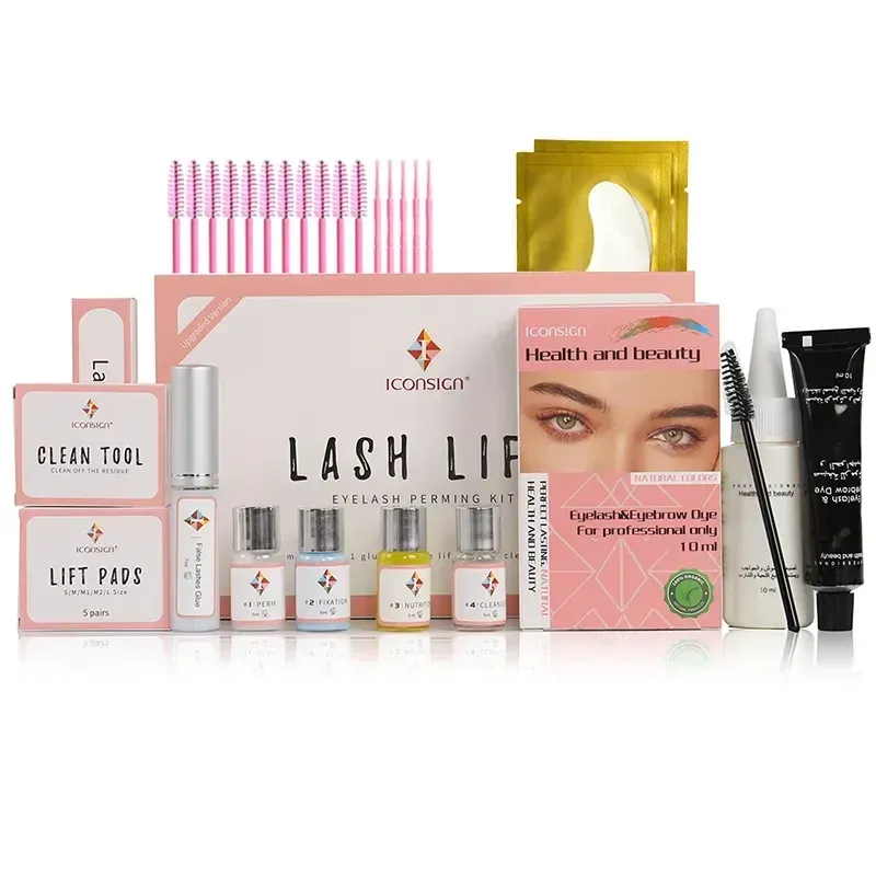 ICONSIGN Verbesserte Lash Lift Kit und Lash Brow Dye Tint Kit Zusammen Wimpern Lifting Stirn Farbstoff Tönung Augen Make-Up Werkzeuge Dropshipping