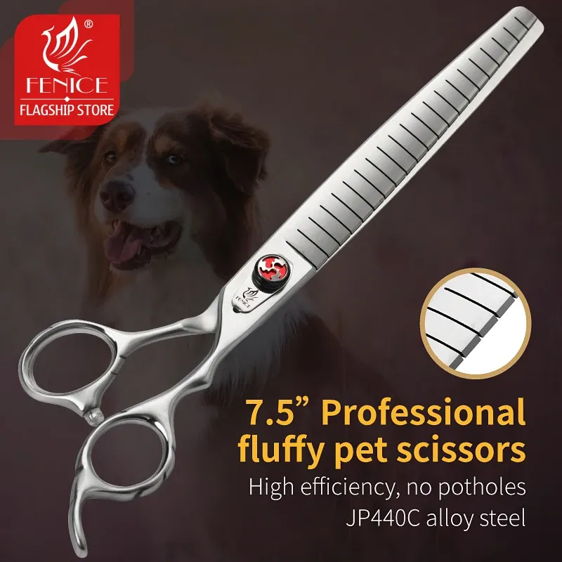 Fenice Professional JP440C 7/7,5 Zoll Haustier Flauschige Effilierschere Gerade Hundeschere Effilierschere Rate 80 %