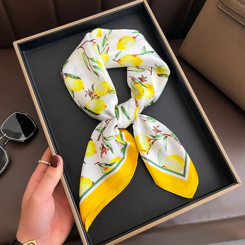 Luxus Tier Silk Satin Kopf Schal Für Frauen Plaid Print Tuch Neck Schals 70cm Quadrat Schals und Wrpas Schals für Damen