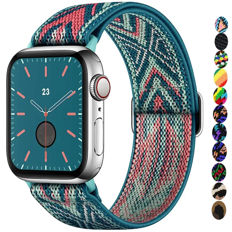 Scrunchie-Armband für Apple Watch Band 45 mm 44 mm 40 mm 41 mm 42 mm 46 mm 49 mm elastisches Nylonarmband iWatch 11 10 9 8 7 6 SE Ultra 3/2