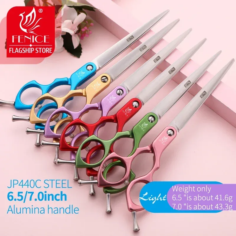 Fenice 6,5/7,0 Zoll Hund Professionelle Hundepflege Gerade Schneideschere JP440C Edelstahl mit hochwertigem Legierungsgriff