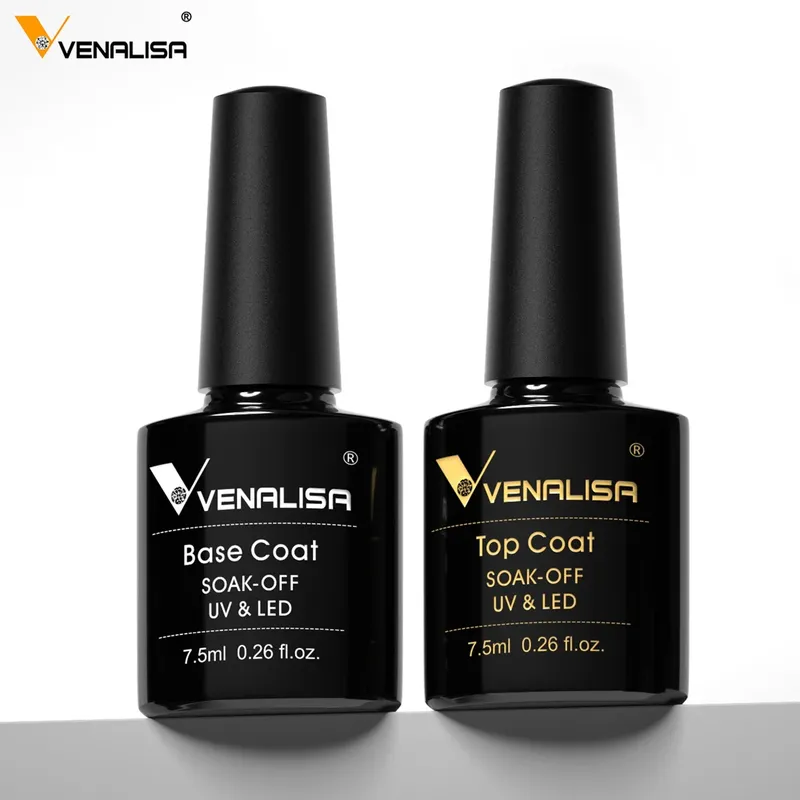 2 Stück * 7,5 ml Venalisa Nude Color Gel Base Nowipe Top Coat Soak Off UV LED Gel Nagellack Kosmetik Nail Art Maniküre Nagellack