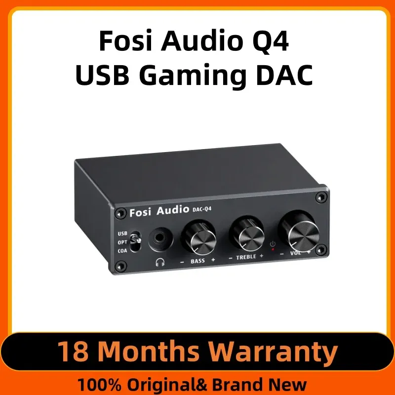Fosi Audio Q4 Mini Stereo USB Gaming DAC & Kopfhörerverstärker Audio Konverter Adapter für Heim-/Desktop-betriebene/aktive Lautsprecher