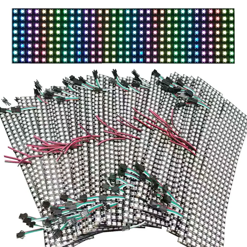 1 ~ 2PCS WS2812B 8X8 8x32 16x16 Pixel Panel Flexible Matrix Bildschirm WS2812 IC RGB 5050 SMD Led Modul Individuell adressierbar DC5V