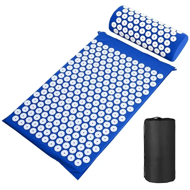 Akupressurmatte Sensi Massagematte Kissen Set Applikator für Nacken Fuß Yoga Matte mit Nadel Rückenkissen
