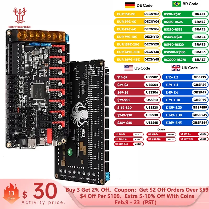 Bigtreetech octopus v2.0 Motherboard 32bit Steuer platine tmc2209 tmc5160t 3D-Druckerteile vs skr v2.0 Turbo für voron 2. 0 cr10