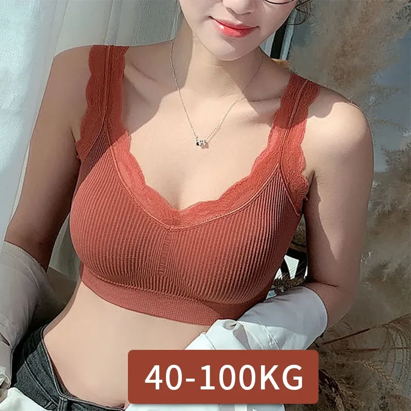 Sexy Spitzen-BHs für Frauen ohne Knochen, Bügel, Push-Up-Sportweste, Tank-Top-Pads, unsichtbarer Rücken-BH ohne Körbchen