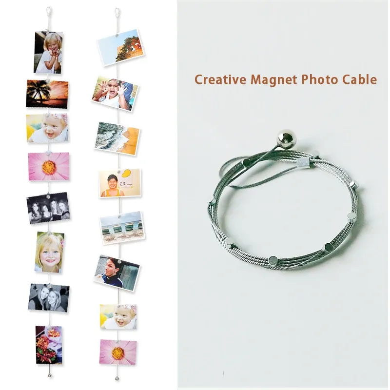 1,5 Meter Magnetkabel Foto String Rahmen Schnalle Hochzeit Wand Kunst Hängen Banner Foto Seil Bild Halter Hause DIY Dekorationen