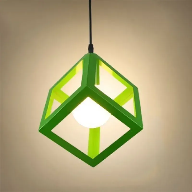 Amerikanischen Moderne Einfache Eisen Kunst LED Kronleuchter Schlafzimmer Wohnzimmer Esszimmer Anhänger Lampe Raum Dekoration Quadratische Anhänger Licht