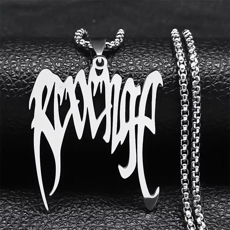 Punk Gebrochen Edelstahl Spiked Choker Halskette Frauen/Männer Silber Farbe Anhänger Halsketten Schmuck collier lettre N3430S03