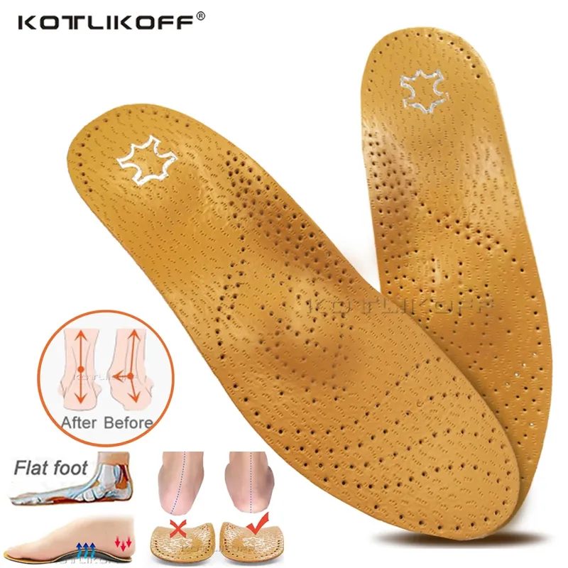 Beste Einlegesohle für Schuhe, orthopädische Leder-Einlegesohlen, Plattfüße, hohe Fußgewölbeunterstützung, orthopädische Schuhe, Sohle passend für O/X-Beinkorrektur