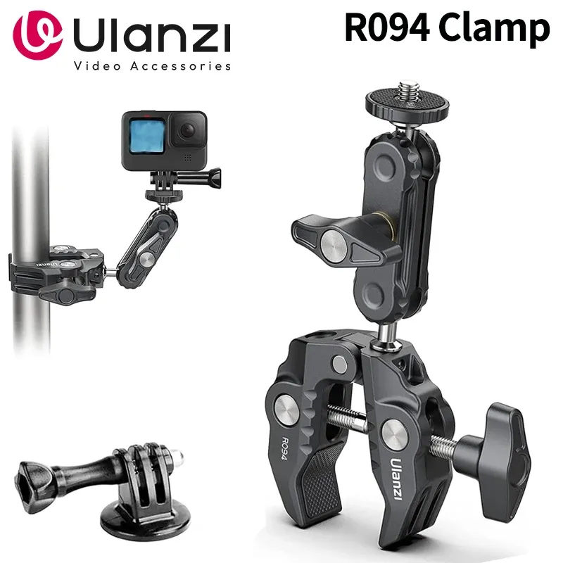 Ulanzi R094 SLR-Kamera Magic Arm Clamp verstellbar mit 1/4'' 3/8'' Schraubenlochmontage Super Holder Ständer für LCD-Monitor LED-Licht