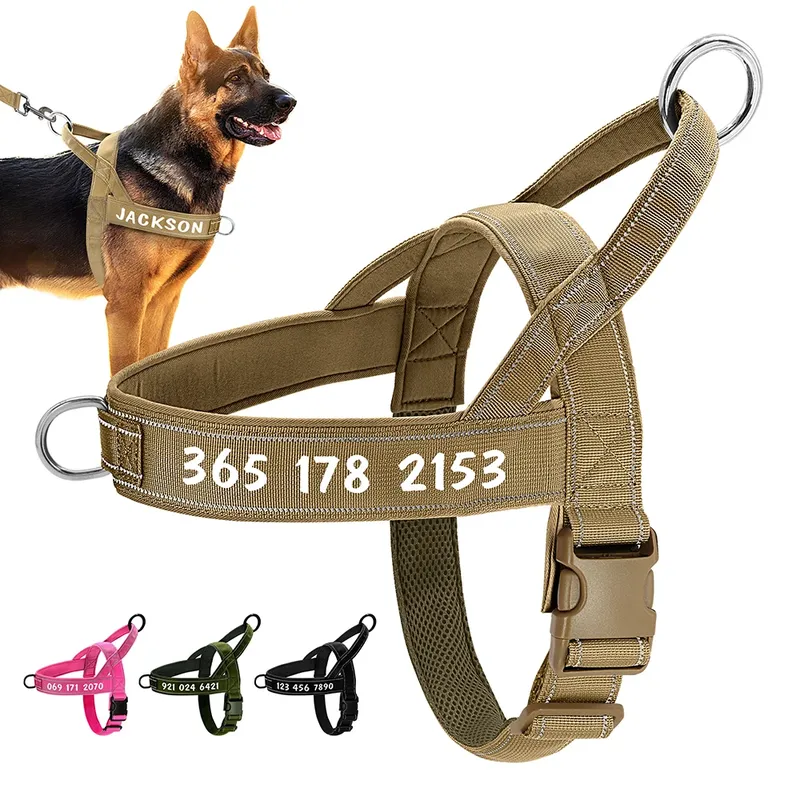Personalisiertes militärisches taktisches Geschirr für Hunde, reflektierende Hundegeschirrweste, individuelle Haustier-Trainingsweste für mittelgroße und große Hunde