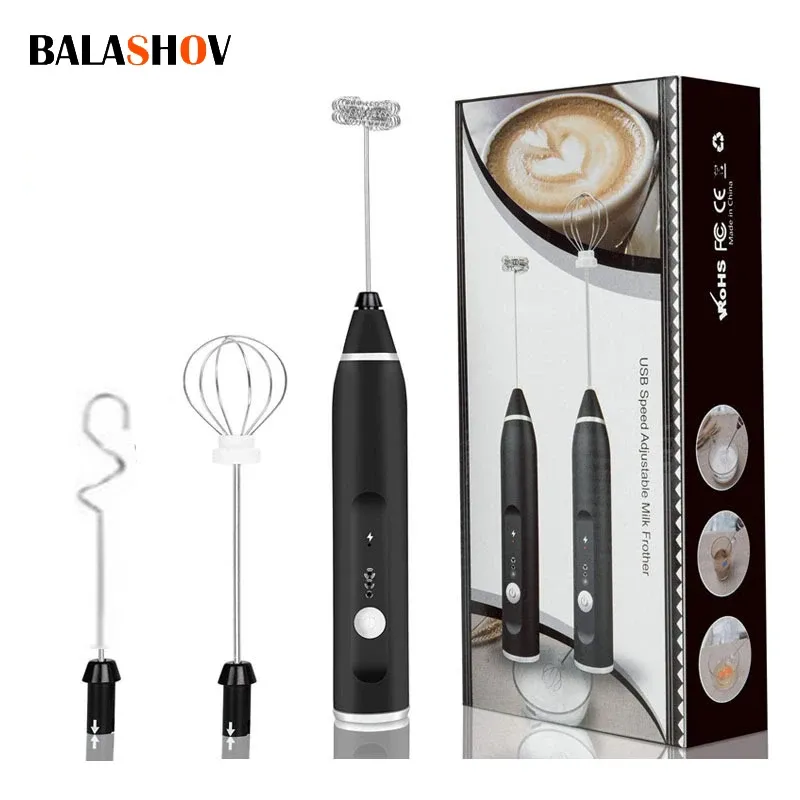 Tragbarer Mini-Milch schäumer kabelloser Hand mixer mit USB-Kaffee maschine Schneebesen mischer für Cappuccino-Milch schäumer