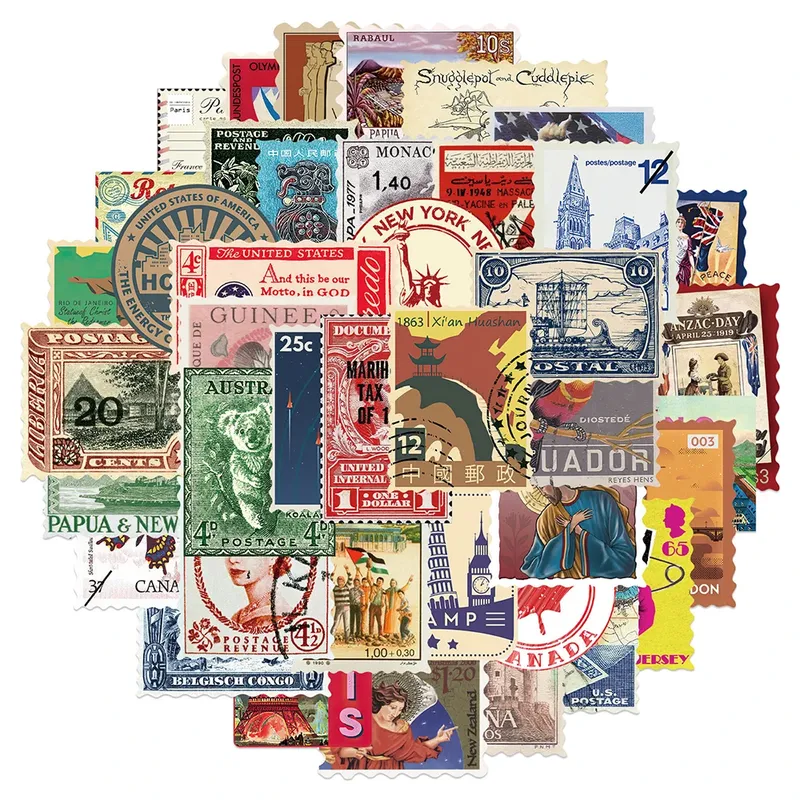 10/30/50 stücke Vintage Retro Reise Stempel Aufkleber Sammelalbum Telefon Laptop Gitarre Schreibwaren DIY Wasserdichte Aufkleber Aufkleber Kinder spielzeug