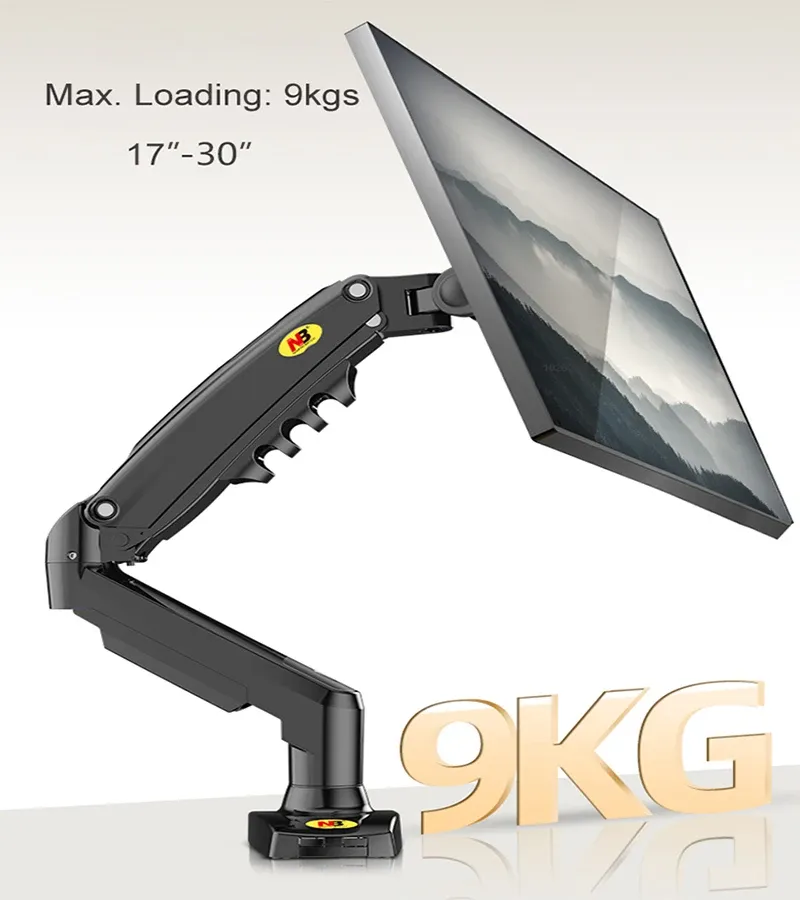 NB NORTH BAYOU F80 Desktop-Gasfeder, 17–30 Zoll LCD-LED-Monitorhalter, Halterungsarm, voller Bewegungsständer, Belastung von 2–9 kg