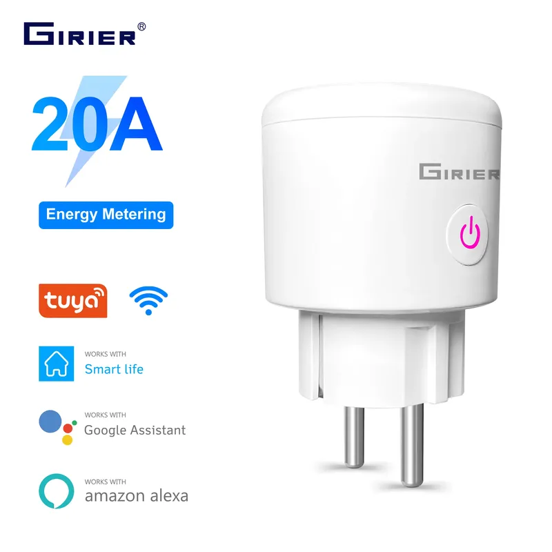 20A Tuya WiFi/ZigBee Smart Steckdose EU mit Stromüberwachung Smart Life App Fernbedienung Steckdose Kompatibel mit Alexa Google Home