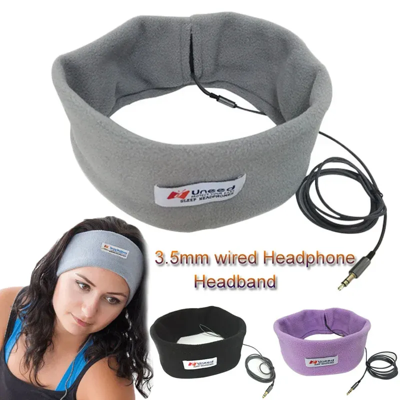 Wired Schlaf Headset Sport Atmungsaktive Stirnband Weiche Kopfhörer Musik-Player mit 3,5mm Stecker für Handy PC Geburtstag Geschenke
