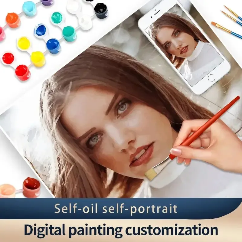PhotoCustom Malen nach Zahlen Figur Foto benutzerdefinierte Acryl handgemalte Wandkunst Malen nach Zahlen für Erwachsene Kits Home Decor