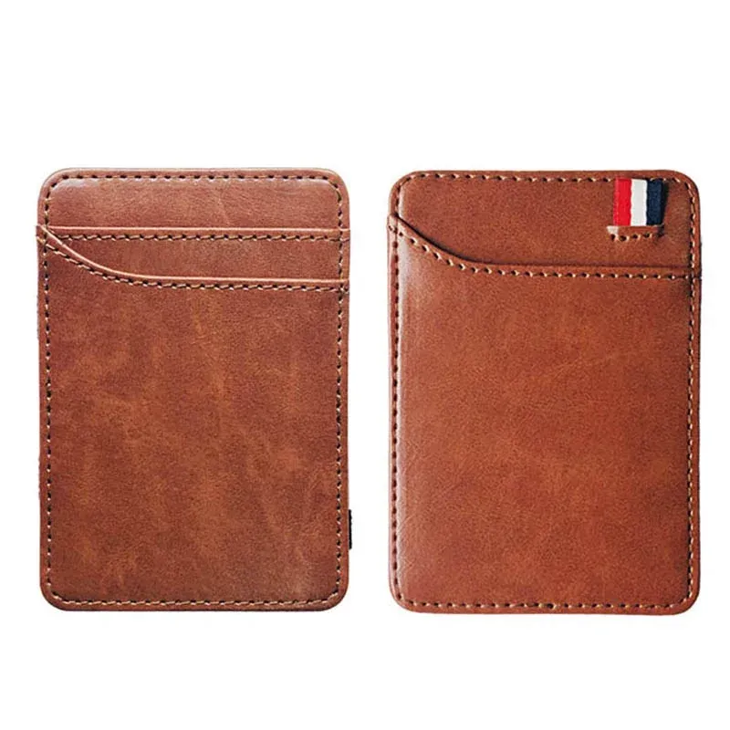 Neue Mode Schlanke männer Leder Magie Brieftasche Korea Designer Kreditkarte Halter Frauen Kleine Bargeld Clip Bilfold Mann Schellen für geld
