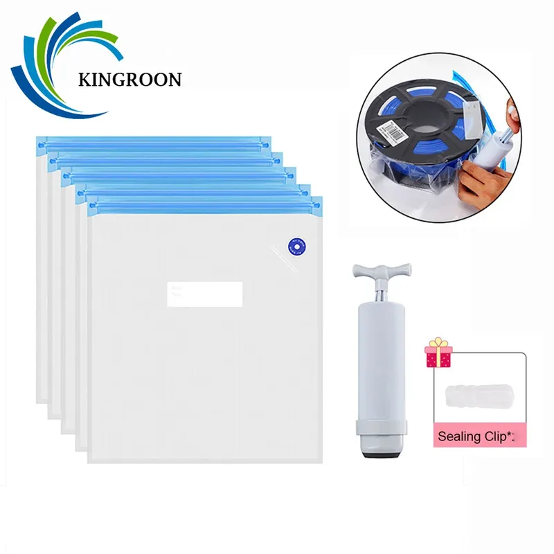 KINGROON PLA ABS TPU Vakuumbeutel Filament Aufbewahrungstasche 3D-Drucker Filament Trockner Safekeep Feuchtigkeitsbeständige 3D-Druckerteile