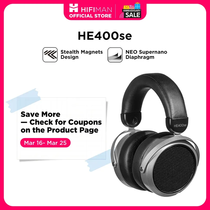 HIFIMAN HE400SE Stealth-Magnete Over-Ear-Kopfhörer mit offener Rückseite und planarer Magnetkabel in voller Größe