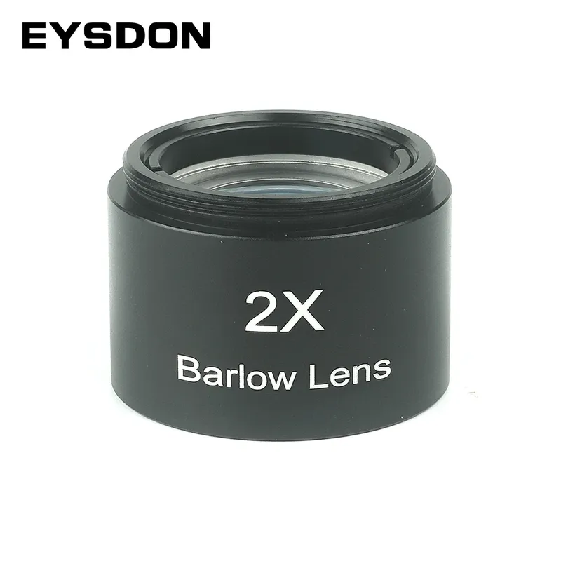 EYSDON 2X Barlowlinse 1,25 Zoll Vollmetallbeschichtetes optisches Glas mit vorderer M28 * 0,6 mm Filtergewinde für Teleskopokular