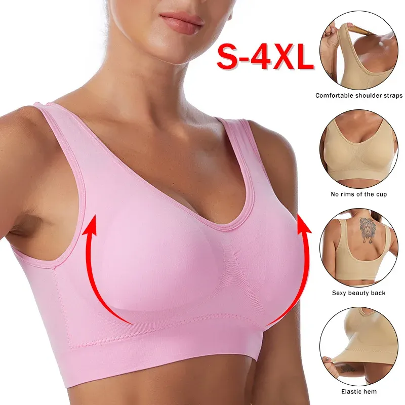 Sexy Frauen Bh Plus Größe Nahtlose Atmungs Büstenhalter Draht Freies Bralette Unterwäsche Komfortable Aktive Padded Büstenhalter Crop Top