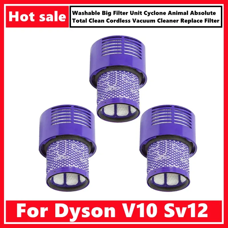 Waschbare große Filtereinheit für Dyson V10 Sv12 Cyclone Animal Absolute Total Clean Akku-Staubsauger, Filter ersetzen