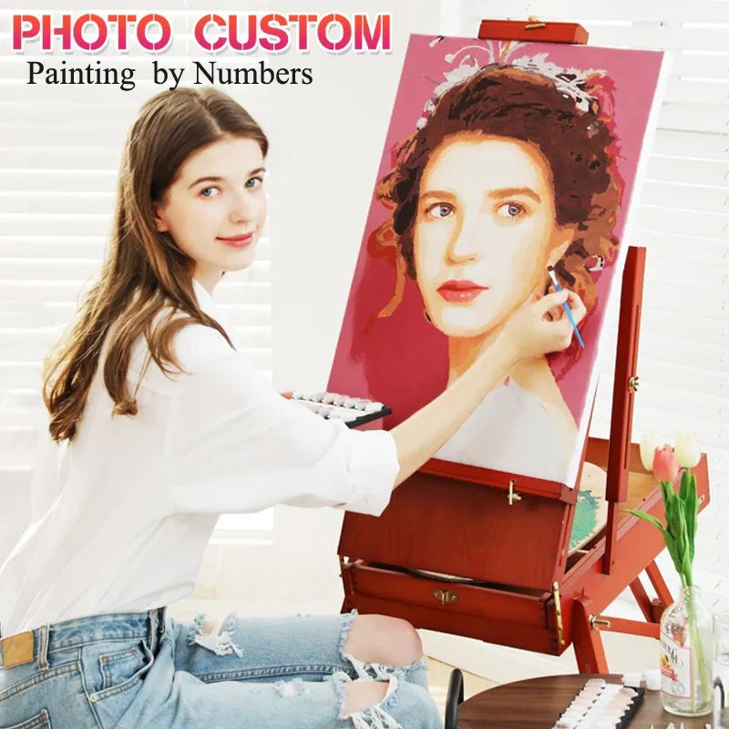 Malen nach Zahlen Dropshipping Personalisiertes Foto Individuelles DIY-Bild Zeichnen und Ausmalen nach Zahlen Acryl Katze Erwachsene ohne Rahmen