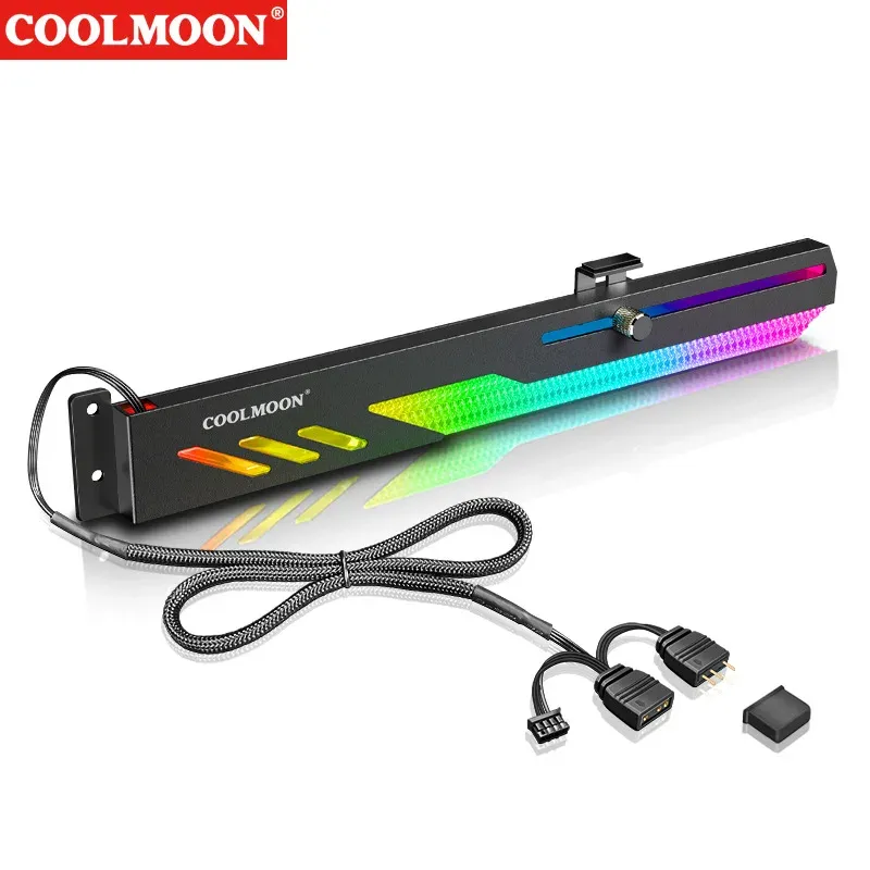 COOLMOON GT8 Grafikkarte Halterung 5V ARGB Multi-interface Synchron Horizontale Chassis Dekoration GPU Video Karte Ständer Halter