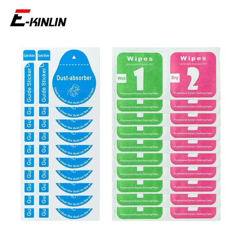 Guide Aufkleber Tücher Nass Trocken Papier Bildschirm Tuch Staub Absorber Sauber Entstaub Für Handy Tablet Kamera Objektiv Gehärtetes Glas