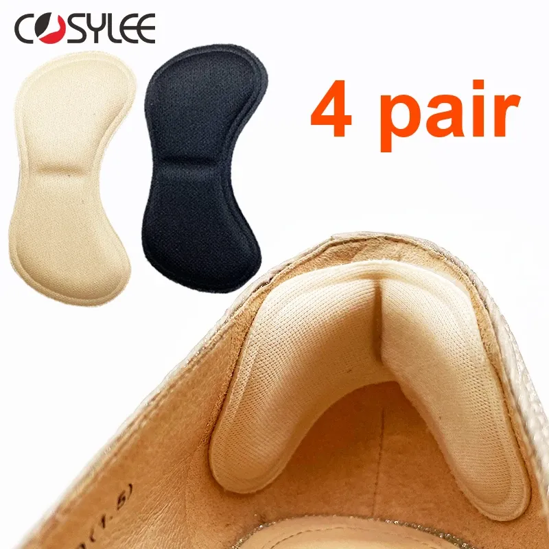 4 Paar Fersen-Einlegesohlen, Pads, Patch, Schmerzlinderung, Anti-Verschleiß-Kissen, Fußpflege, Fersenschutz, selbstklebender Rückenaufkleber, Schuheinlage, Einlegesohle