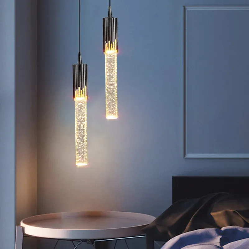 Moderne kreative Beleuchtung Kristall Led Pendelleuchte Nachttisch Esszimmer Wohnzimmer Restaurant Kronleuchter Gold Schwarz Hängelampe