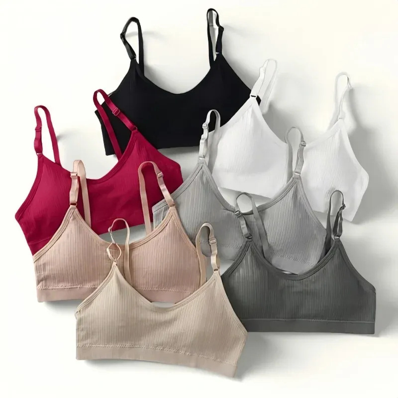 Nahtloses Tube-Top für Damen, Push-Up-BH ohne Bügel, herausnehmbare Polster, geripptes Bralette, verstellbare Träger, weiche, dehnbare Unterwäsche, sexy Dessous