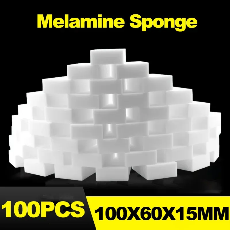 100 Teile/los Melamin Schwamm Magie Schwamm Radiergummi Für Küche Geschirr Waschen Reiniger Badezimmer Melamin Reinigung Schwamm 100X60X15MM