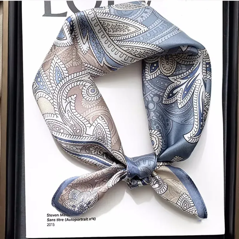 Frauen 70*70 cm Platz Silk Schal/schals Luxus Wrap 2025 Haar Krawatte Band Tasche Warp Weiche Halstuch hijab Kopftuch Weibliche Foulard