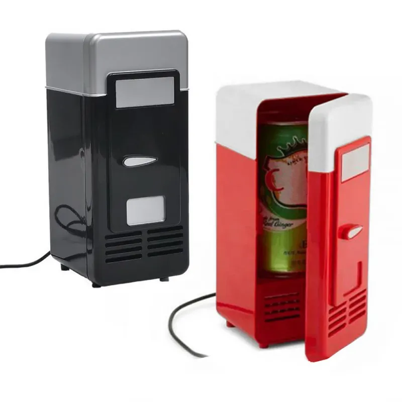 Mini-USB-Kühlschrank, tragbarer Kühler, Getränkedosen, Kühler/Wärmer, Kühlschrank für Auto, Laptop, PC, Computer, Schwarz, Rot, Farbe 2025,
