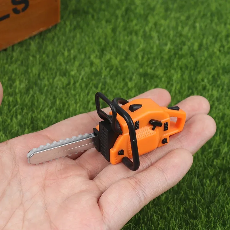 1PC Simulation Reparatur Werkzeug Sah 1:12 Puppen Häuser Miniatur Kettensäge Rasenmäher Garten Decor Möbel Zubehör Pretend Spielzeug