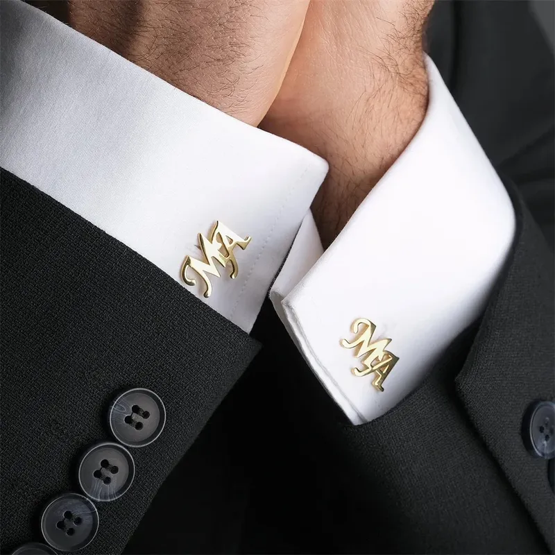 Tangula individuelle Manschettenknöpfe für den Bräutigam, Edelstahl, Herren-Manschettenknöpfe mit Initialen, personalisierbar, für Hochzeit, Trauzeuge, Schmuck, Geschenk