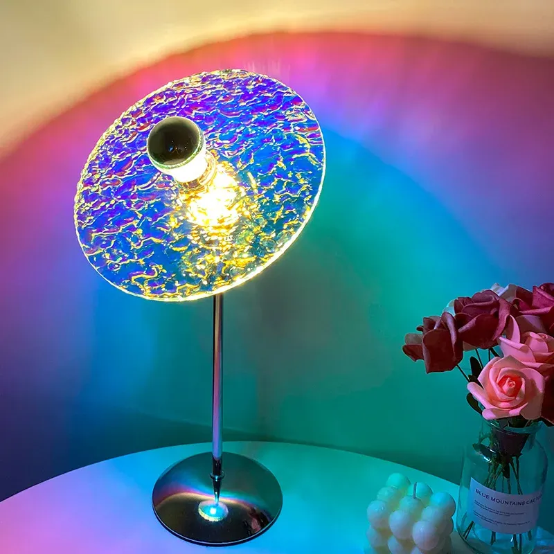 Sonnenuntergang Tischlampe Projektion Regenbogen Nachtlicht Atmosphäre Heimdekoration USB LED Fotografie Beleuchtung für Wanddekor Lichter