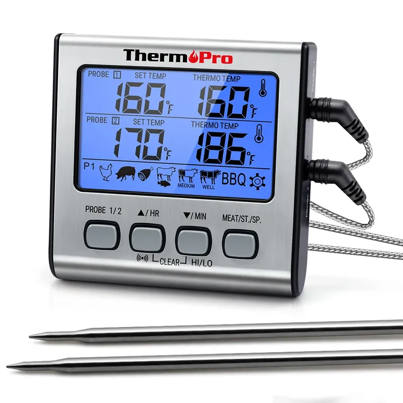 ThermoPro TP17 Digitale Backlight Große LCD Display Dual Sonde BBQ Ofen Fleisch Küche Thermometer Mit Countdown-Timer Funktion