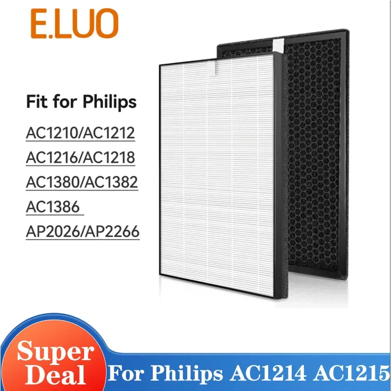 FY1410/30 FY1413/30 Echter Hepa-Filter mit Aktivkohlefilter für Philips Luftreiniger AC1214 AC1215 AC1217 AC2729