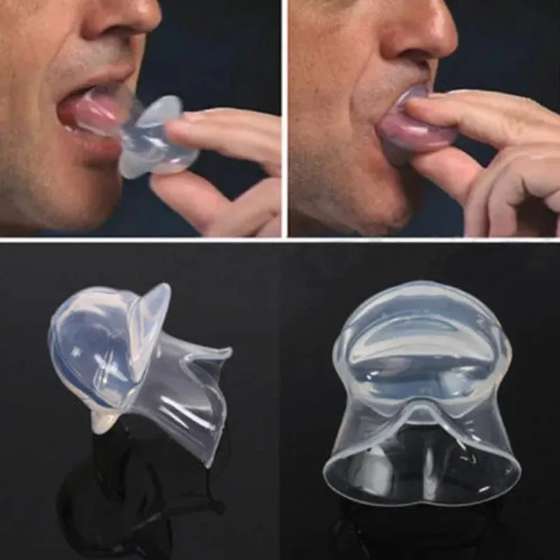 Medizinische Silikon Anti Schnarchen Zunge Anti Schnarchen Gerät Apnoe Hilfe Zunge Retainer Anti Schnarchen Mundstück Hosenträger Schnarchen Stopper