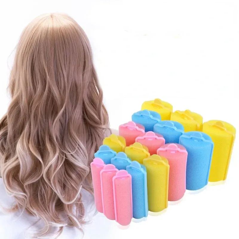 6-14 stücke Magie Schwamm Schaum Lockenwickler Styling Heatless Lockenwickler Kissen Salon DIY Barber Curler Werkzeug Frauen Nicht verletzt Haar 6 Größe