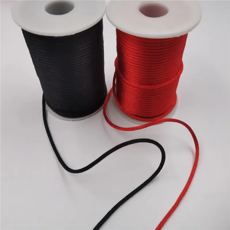 3 mm geflochtene Makramee-Seide, Makramee-Schnur, Seil, Fadendraht, DIY chinesischer Knoten, Satin-Armbänder, die Entdeckungen machen, Perlen, 10 Yards