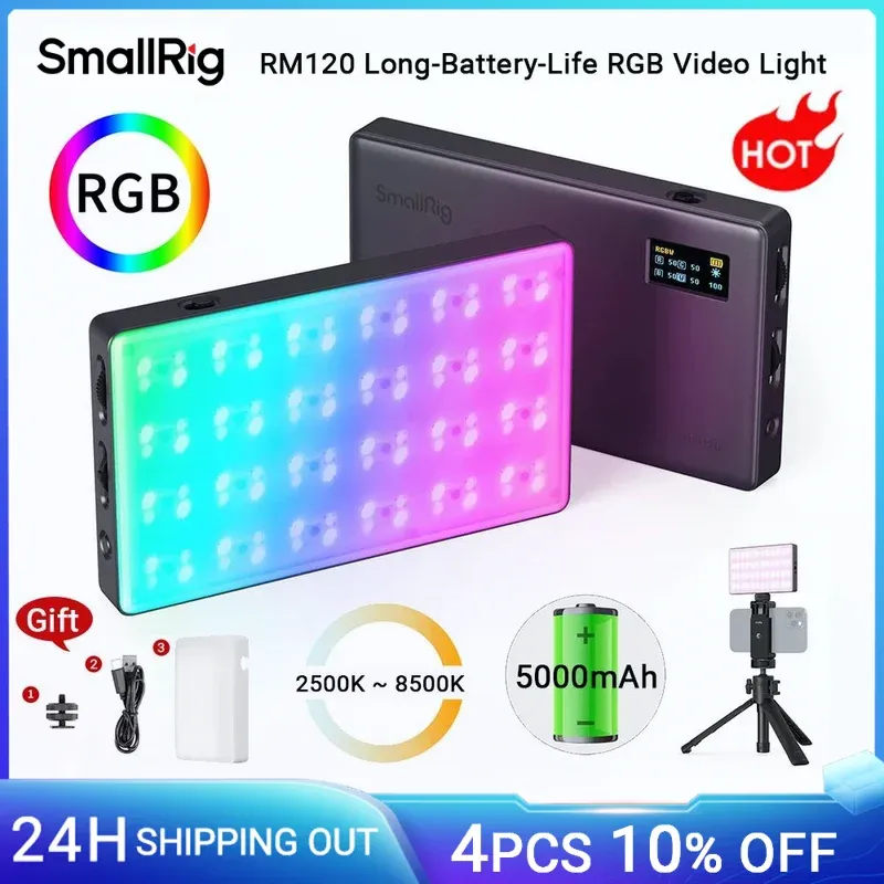 Small rig rm120 lange batterie lebensdauer rgb video licht universal rgb kamera licht tragbar voll farben ganz metall licht für tiktok 3808